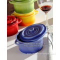 Round casserole with lid and handle QF-007